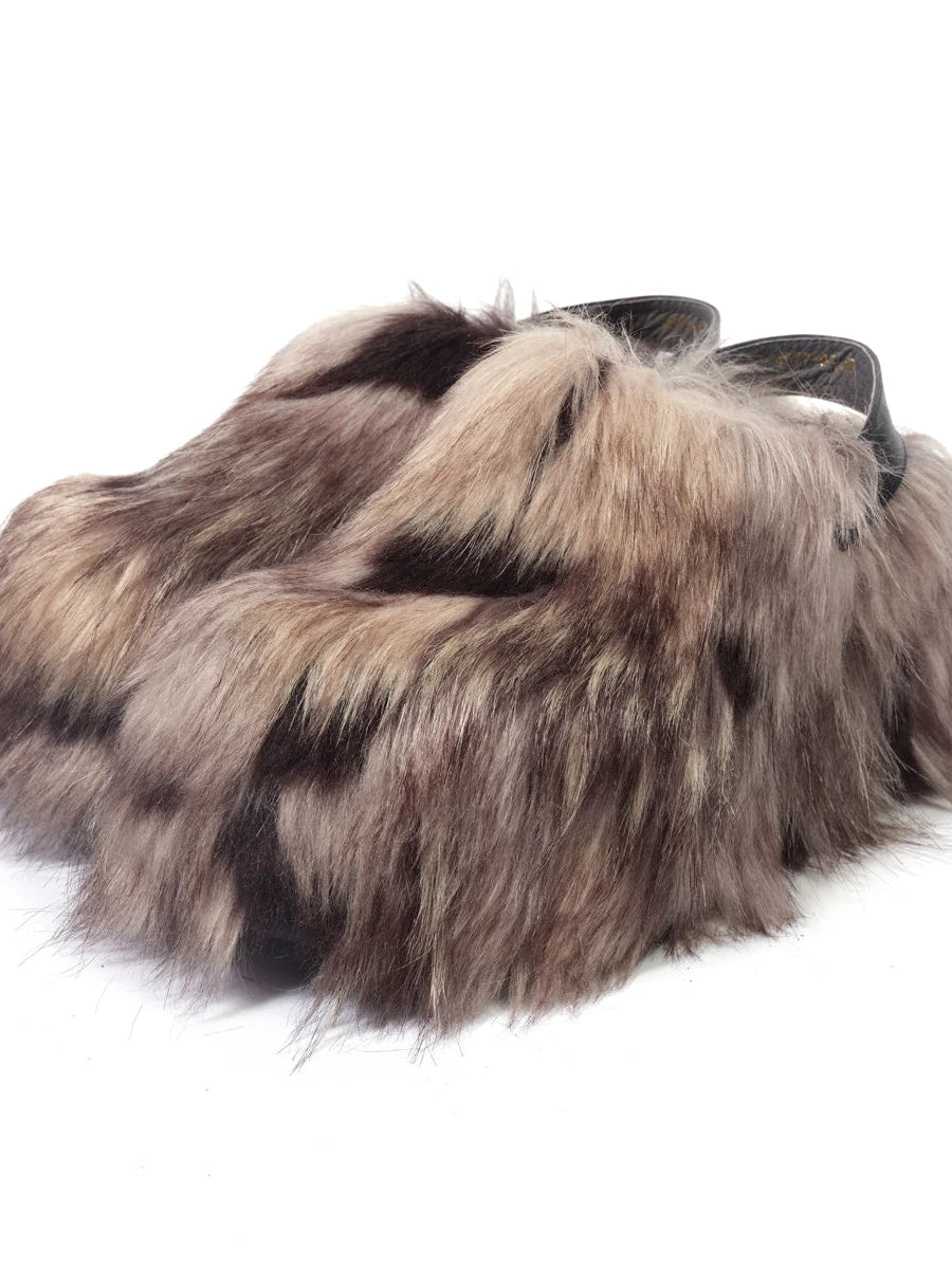 Platform Fur Slippers