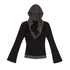 Cest Nous Wander Punk Layered Collage Hooded Knit Top