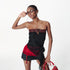 2th Desire Removable Rose Floral Lace Peplum Studded Bustier Top