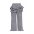YOSHUYUKI Houndstooth High Waist Lace Trim Culottes