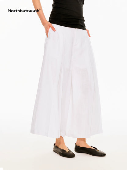 Black And White Double Pleated Relaxed Women&