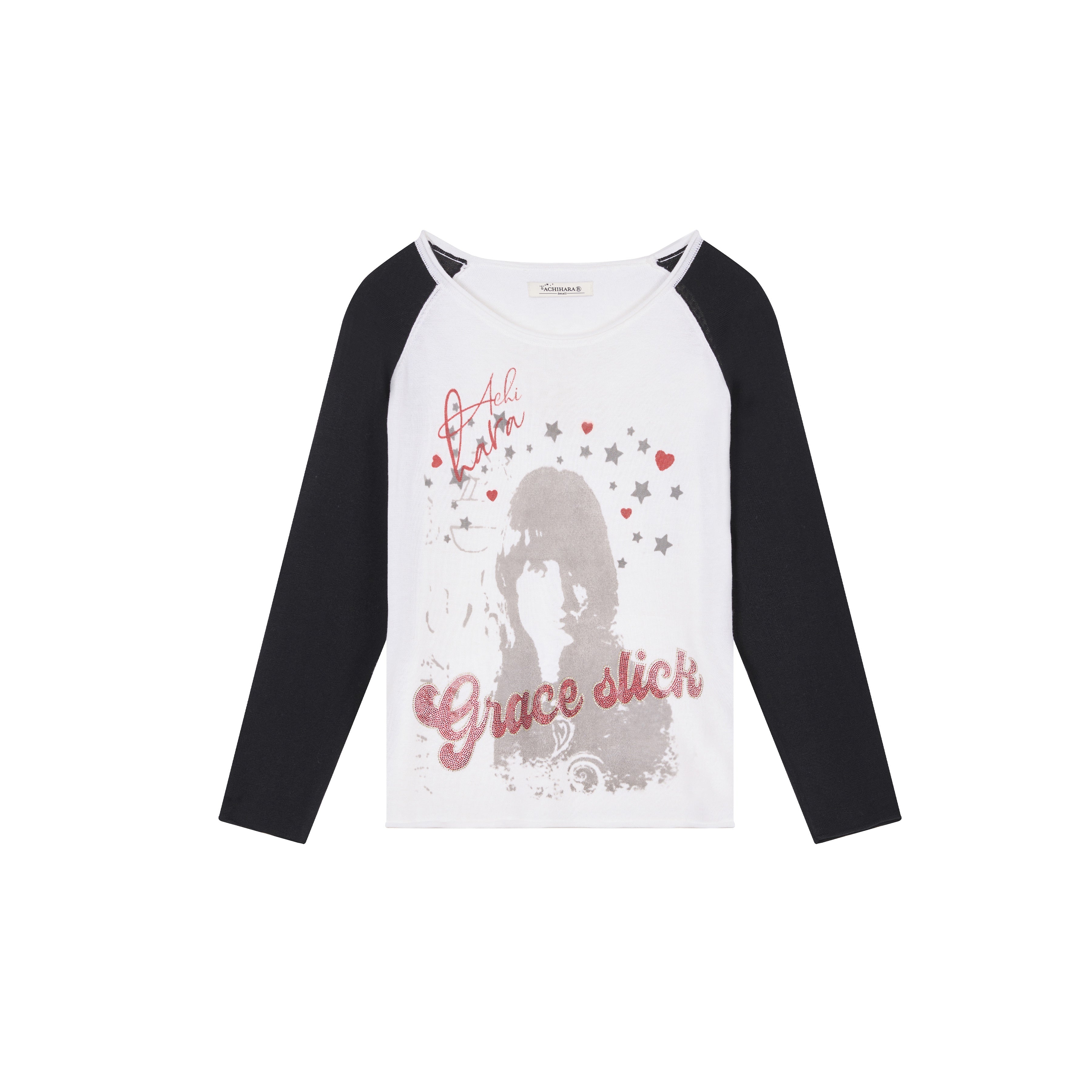 Achihara Jefferson Airplane Grace Slick Graphic Tee Long Sleeve