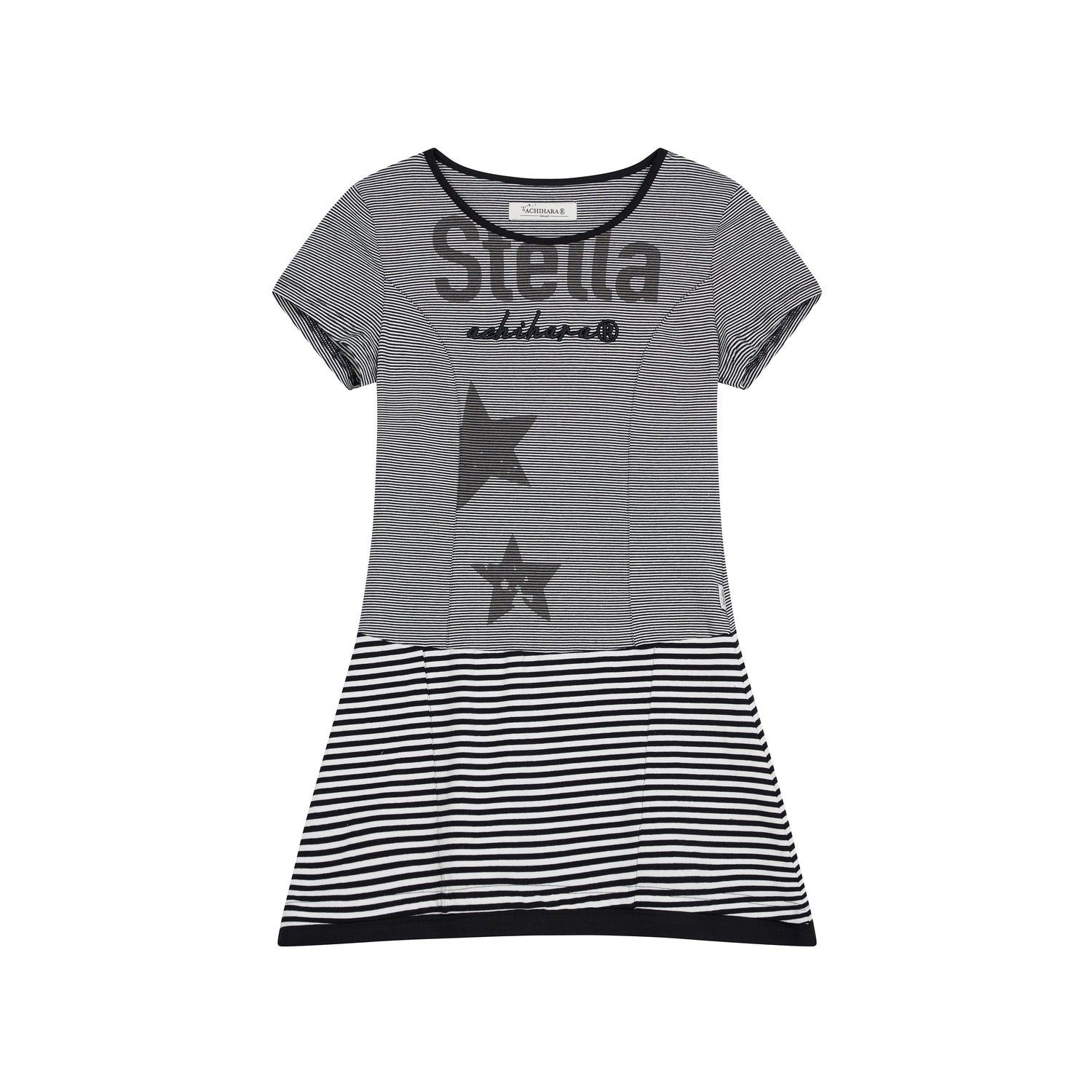 Achihara Stella Stolen Romance Short Sleeve Striped Dress