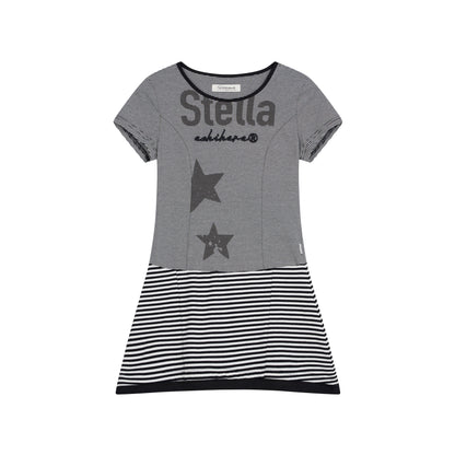 Achihara Stella Stolen Romance Short Sleeve Striped Dress