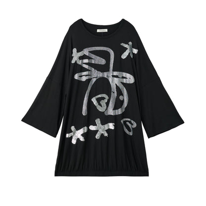 Achihara Dancing Bobo Monster Glitter Loose Tee