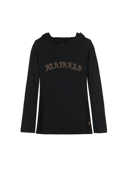 Summer Cool Long Sleeve Hooded Split Hem T Shirt