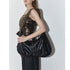 2th Desire Vintage Black Metal Trimmed Tote Bag With Crossbody Strap