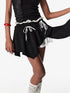 Ballet Floral Lace Ruffle Asymmetrical Drawstring Mini Skirt