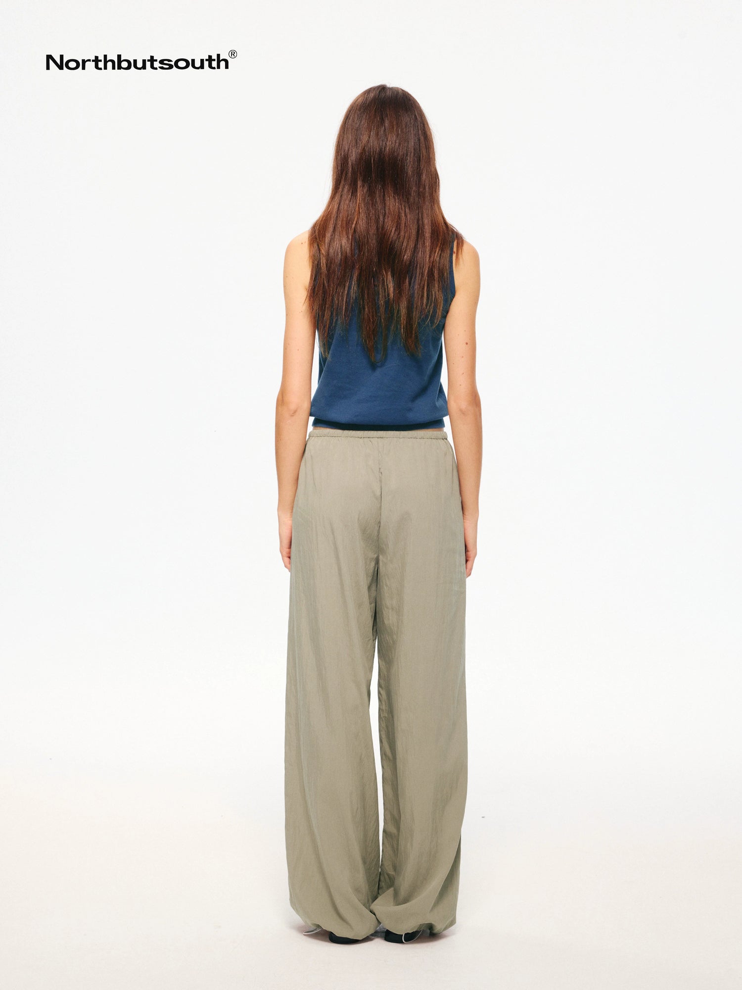 Black Cooling Elastic Waist Tapered Women&