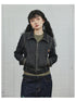 Achihara Black Denim Cropped Jacket With Soft Fleece Lining