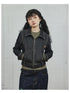Achihara Black Denim Cropped Jacket With Soft Fleece Lining