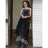 2th Desire Vintage Black Lace Asymmetrical Midi Skirt