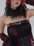 WSW WUSHENWU Black Gothic Long Scarf Winter Shawl Dark Faux Wool Wrap