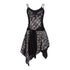 Update c Layered Black & Gray Checkered Waist Defining Slip Dress