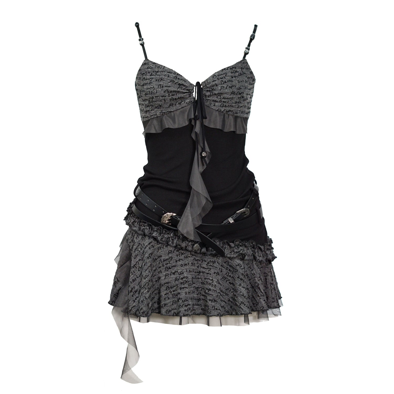 Update Cest Nous Seafoam Lace Up Ruffle Hem Slip Dress V Neck