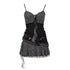 Update Cest Nous Seafoam Lace Up Ruffle Hem Slip Dress V Neck