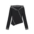 Update Cest Nous Asymmetrical Hooded Knit Top