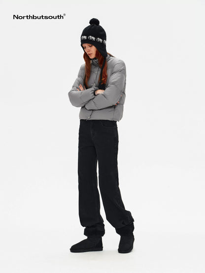 Black Grey Vintage Washed Distressed Women&