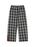 Achihara Mosaic Checkered Wide Leg Trousers With Embroidered Cuffs