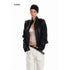 ALINNV STUDIO Vintage Leather Jacket With Studs Asymmetrical Sleeves