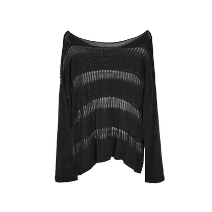 Update Cest Nous Sea Witch Linen Knit Top With Hollow Cut