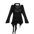 c Graffiti Swing Collar Peplum Print Knit Top
