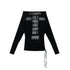 Update c Cross Print Rayon Batwing Long Sleeve Tee