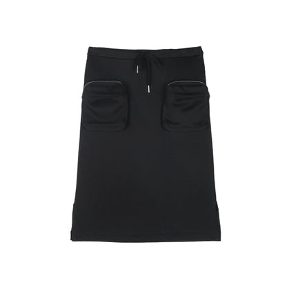 ALINNV STUDIO Low Waist Pocket Sweater Skirt Mid Length