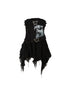 Punk Graffiti Bow Corset V-Neck T-Shirt Long-Sleeve Mini Dress