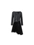 Vintage Dark Asymmetrical Leather Velvet Dress
