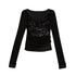 Update Cest Nous Graffiti Poetry Layered Collar Striped Knit Top