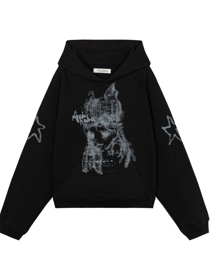 Stars Me Hooded Jacket Women Spring Fall 2025 New Casual Outerwear