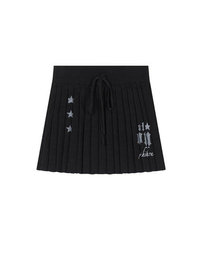 Achihara Knit Pleated A Line Skirt