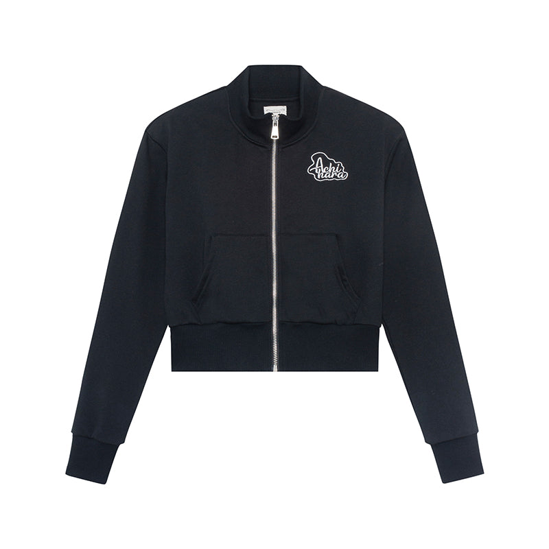 Achihara Church Kiss Embroidered Cropped Hooded Jacket