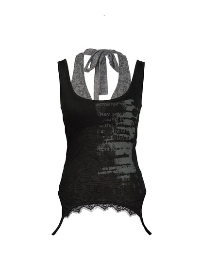 Two Way Graffiti Print Layered Bandeau Top