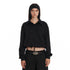ALINNV STUDIO Polo Collar Drawstring Hem Embroidered Loose Fit Crop Sweatshirt