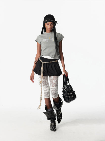 Bow Knot Beaded Lace Up Hollow Knit Headband