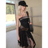 2th Desire Deconstructed Vintage Drape Asymmetrical Ruffle Mesh Dress