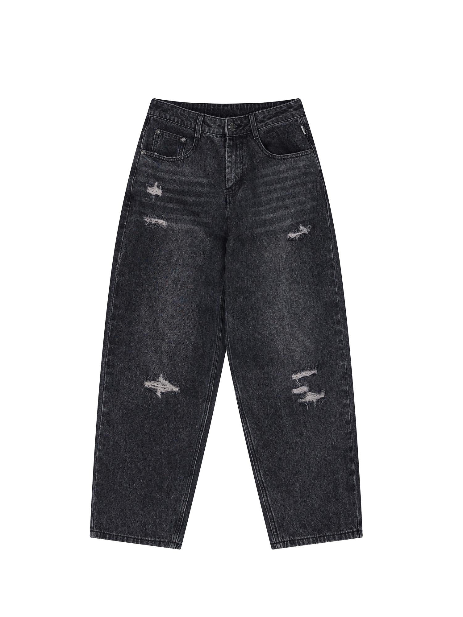 Achihara Carbon Jeans 2025 New Wide Leg Distressed Stacked Denim Pants