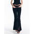 ALINNV STUDIO Vintage Low Rise Embroidered Flared Sweatpants with Sheer Panel