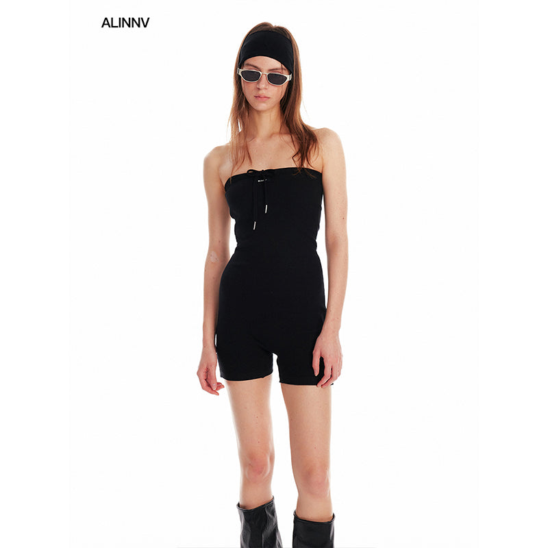 ALINNV STUDIO Mockneck Tube Top Jumpsuit Shorts