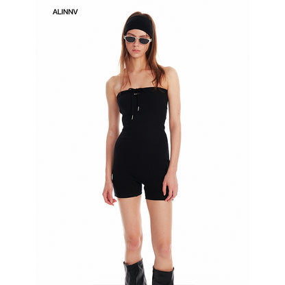 ALINNV STUDIO Mockneck Tube Top Jumpsuit Shorts