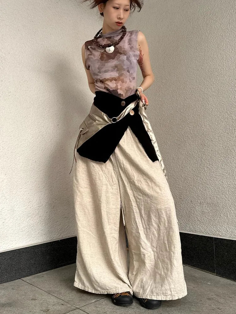 Black Knit Stretch Coconut Button Wrap Skirt
