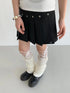 Black Layered Star Rivet Pleated Skirt Women Korean Fashion Skirts
