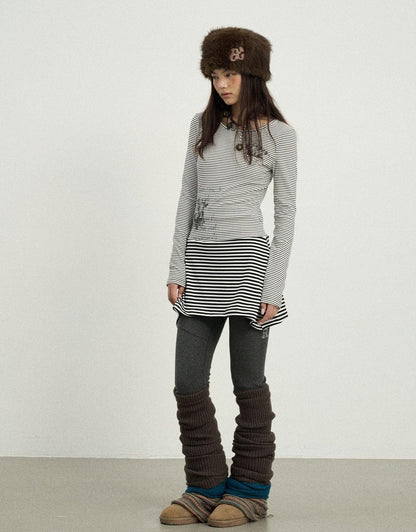 Achihara Black Love Striped Rock Dress