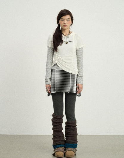 Achihara Black Love Striped Rock Dress