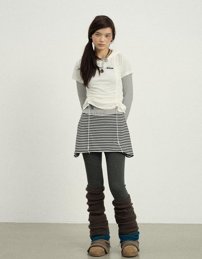 Achihara Black Love Striped Rock Dress