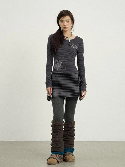 Black Love Striped Rock Dress