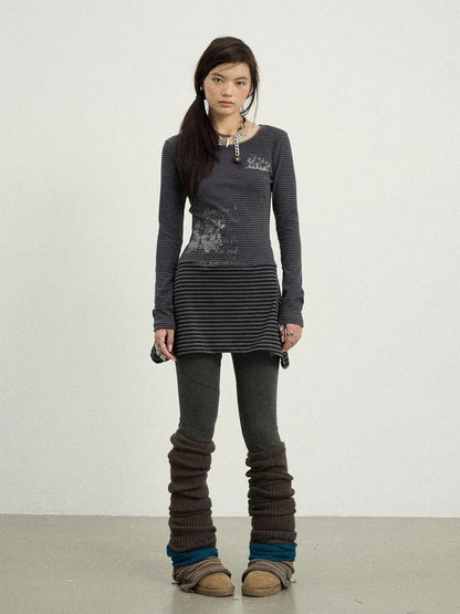 Black Love Striped Rock Dress