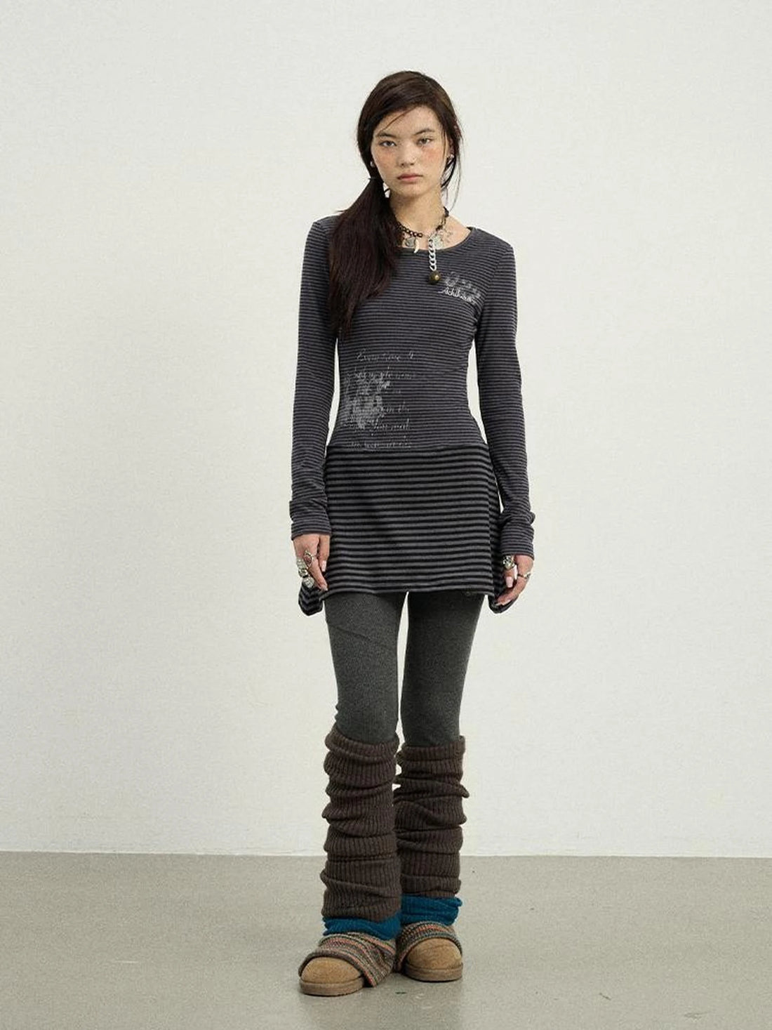 Black Love Striped Rock Dress